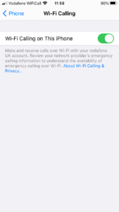 Turning on WiFi on iPhone